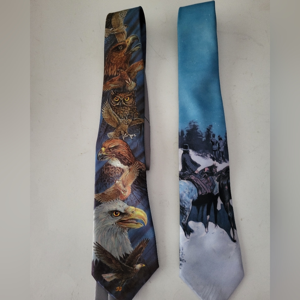 2 Vintage Ralph Marlin Animal Ties Excellent Condition